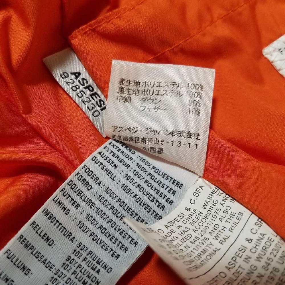 Aspesi Orange Diamond Quilted Down Puffer Jacket Hooded Womens Size S - Picture 7 of 8